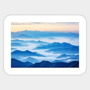 Mountain Sea Clouds Sunset Sky Landscape Sticker